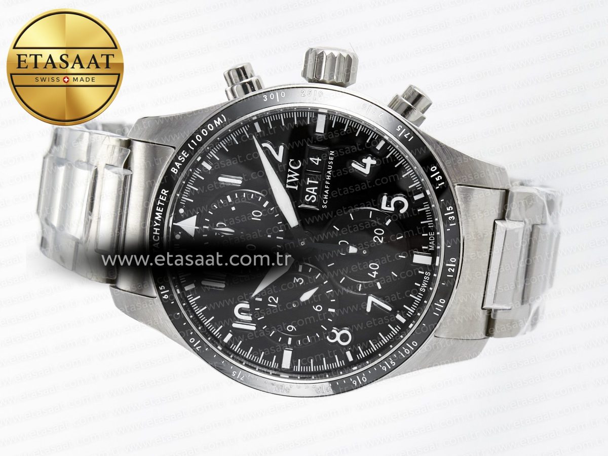 Pilot’s Watch IW388307 BLSF 1:1 Best Edition Performance Chronograph 41mm Mercedes-AMG F1 Team SS Black Dial On Stainless steel bracelet A7750 to 69385 - Görsel 9