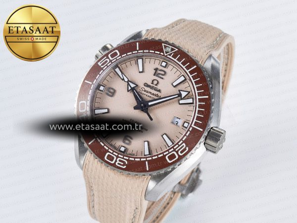 Planet Ocean 43.5mm SS VSF 1:1 Best Edition Brown Bezel Sand Dial on Sand Rubber Strap A8900 Super Clone
