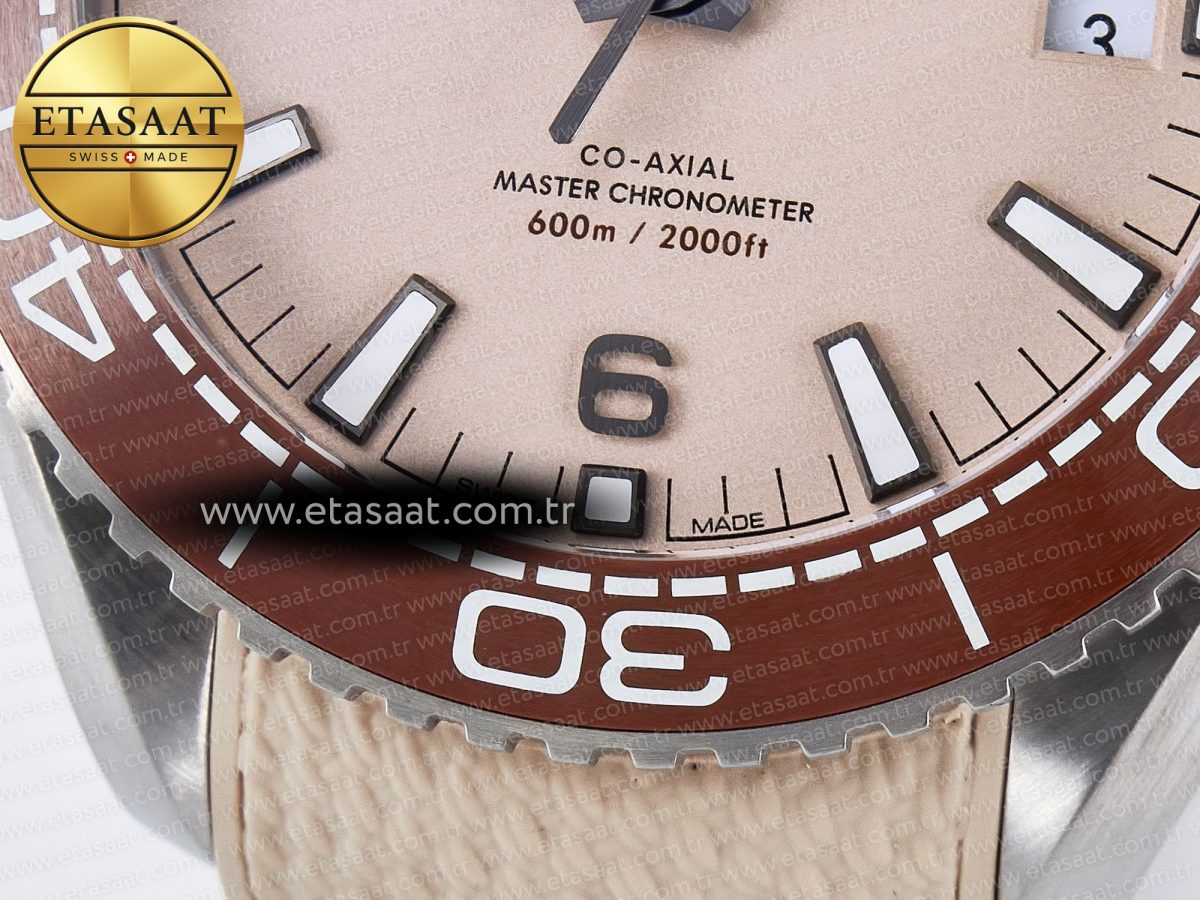Planet Ocean 43.5mm SS VSF 1:1 Best Edition Brown Bezel Sand Dial on Sand Rubber Strap A8900 Super Clone - Görsel 12