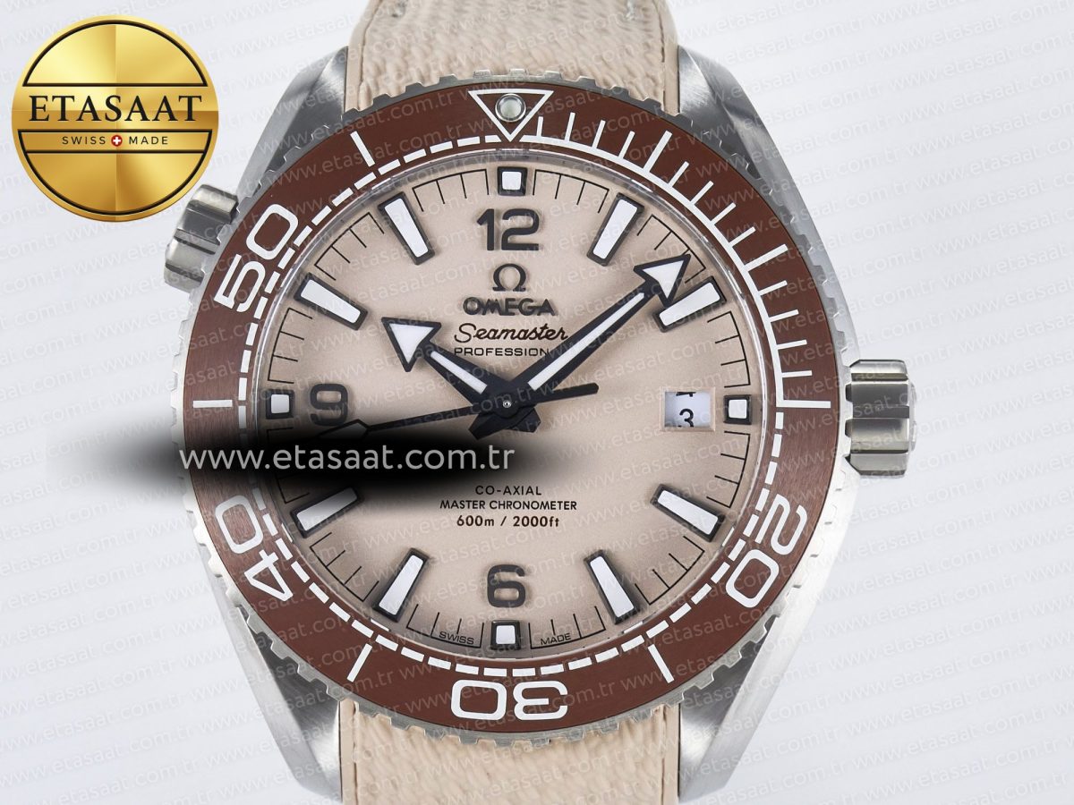 Planet Ocean 43.5mm SS VSF 1:1 Best Edition Brown Bezel Sand Dial on Sand Rubber Strap A8900 Super Clone - Görsel 4