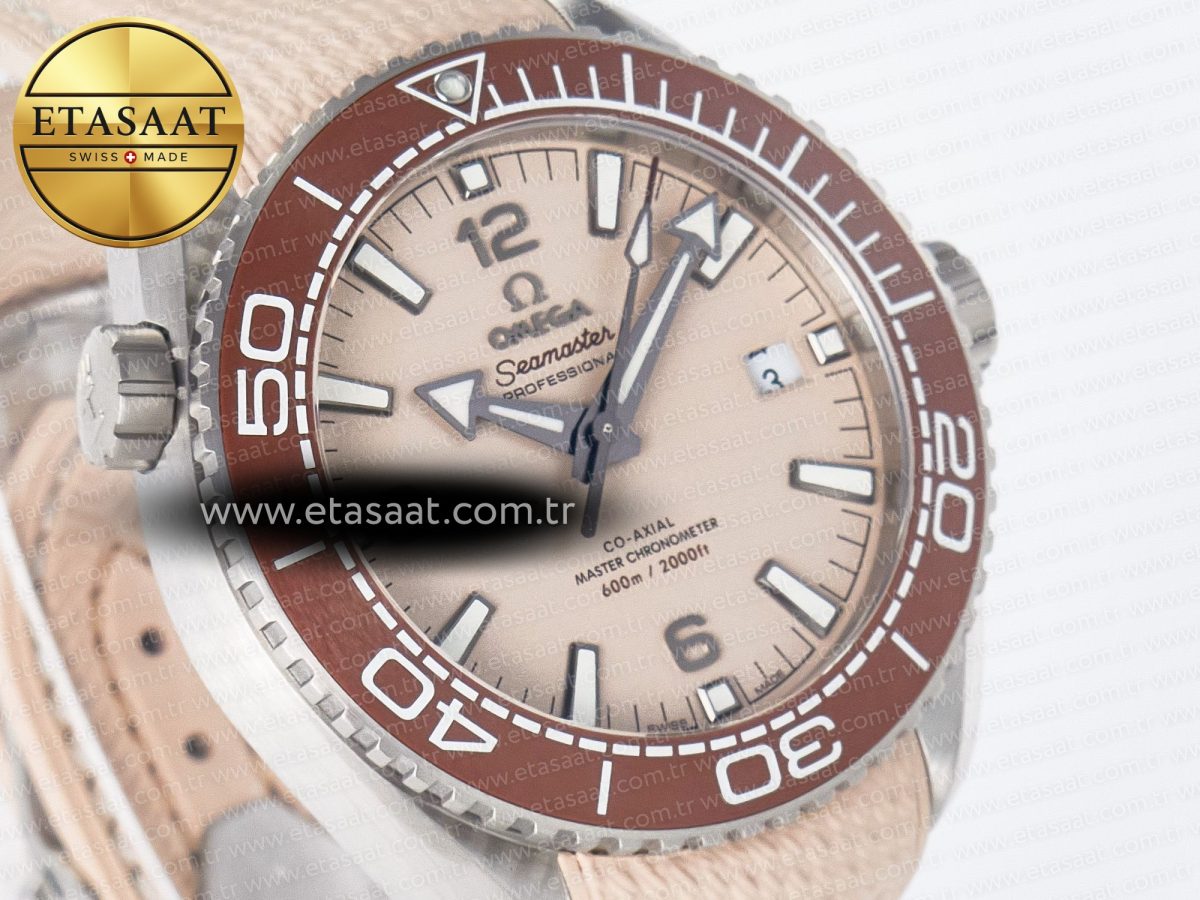 Planet Ocean 43.5mm SS VSF 1:1 Best Edition Brown Bezel Sand Dial on Sand Rubber Strap A8900 Super Clone - Görsel 5