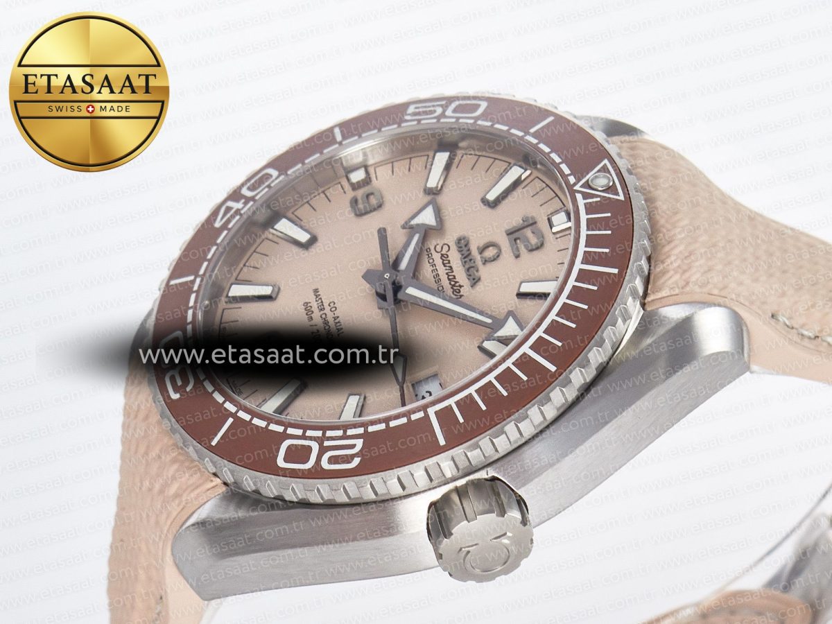 Planet Ocean 43.5mm SS VSF 1:1 Best Edition Brown Bezel Sand Dial on Sand Rubber Strap A8900 Super Clone - Görsel 6