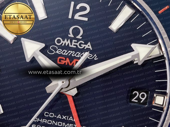 Planet Ocean 600M Co-Axial GMT 43.5mm VSF 1:1 Best Edition Blue Dial Blue Ceramic Bezel on SS Bracelet A8605 Super Clone - Görsel 11