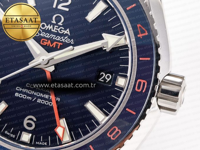 Planet Ocean 600M Co-Axial GMT 43.5mm VSF 1:1 Best Edition Blue Dial Blue Ceramic Bezel on SS Bracelet A8605 Super Clone - Görsel 12