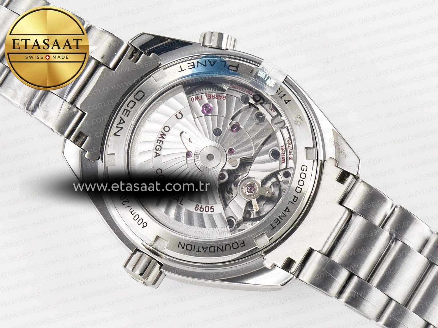 Planet Ocean 600M Co-Axial GMT 43.5mm VSF 1:1 Best Edition Blue Dial Blue Ceramic Bezel on SS Bracelet A8605 Super Clone - Görsel 17