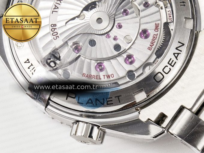 Planet Ocean 600M Co-Axial GMT 43.5mm VSF 1:1 Best Edition Blue Dial Blue Ceramic Bezel on SS Bracelet A8605 Super Clone - Görsel 20