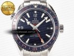 Planet Ocean 600M Co-Axial GMT 43.5mm VSF 1:1 Best Edition Blue Dial Blue Ceramic Bezel on SS Bracelet A8605 Super Clone - Görsel 4