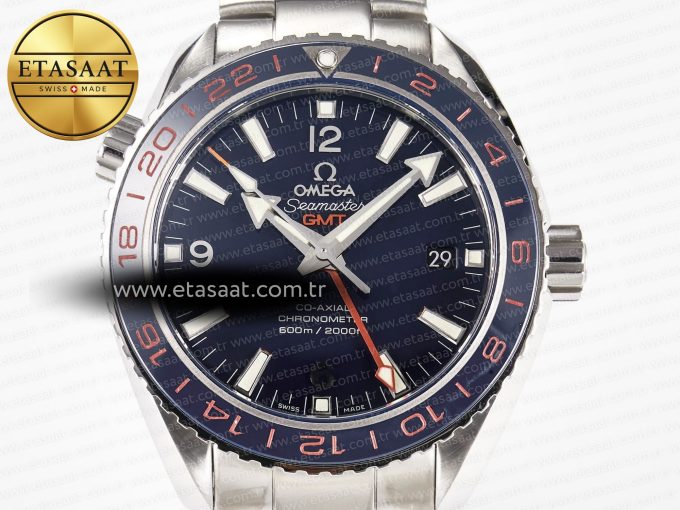 Planet Ocean 600M Co-Axial GMT 43.5mm VSF 1:1 Best Edition Blue Dial Blue Ceramic Bezel on SS Bracelet A8605 Super Clone - Görsel 4
