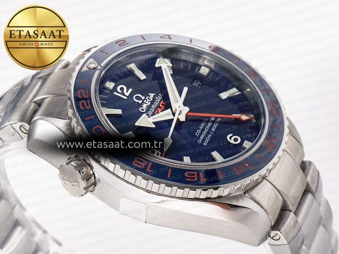 Planet Ocean 600M Co-Axial GMT 43.5mm VSF 1:1 Best Edition Blue Dial Blue Ceramic Bezel on SS Bracelet A8605 Super Clone - Görsel 7