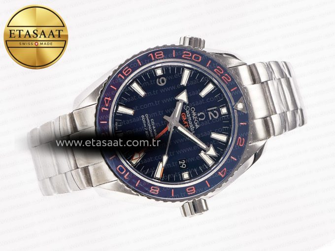 Planet Ocean 600M Co-Axial GMT 43.5mm VSF 1:1 Best Edition Blue Dial Blue Ceramic Bezel on SS Bracelet A8605 Super Clone - Görsel 8