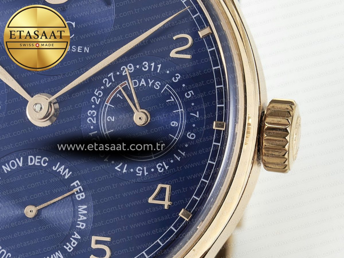 Portugieser Perpetual Calendar RG 5033 APSF 1:1 Best Edition Blue Dial on Blue Leather Strap A52610 Clone - Görsel 11