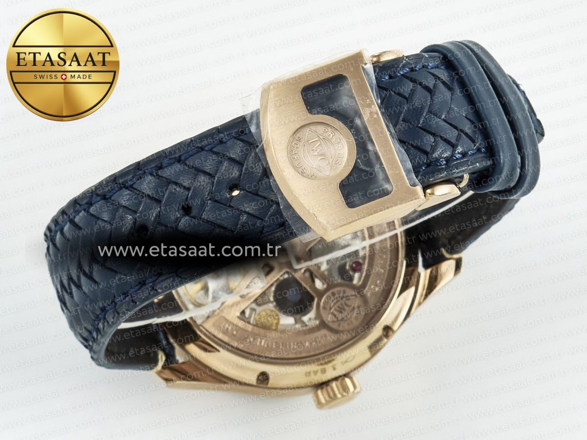 Portugieser Perpetual Calendar RG 5033 APSF 1:1 Best Edition Blue Dial on Blue Leather Strap A52610 Clone - Görsel 16