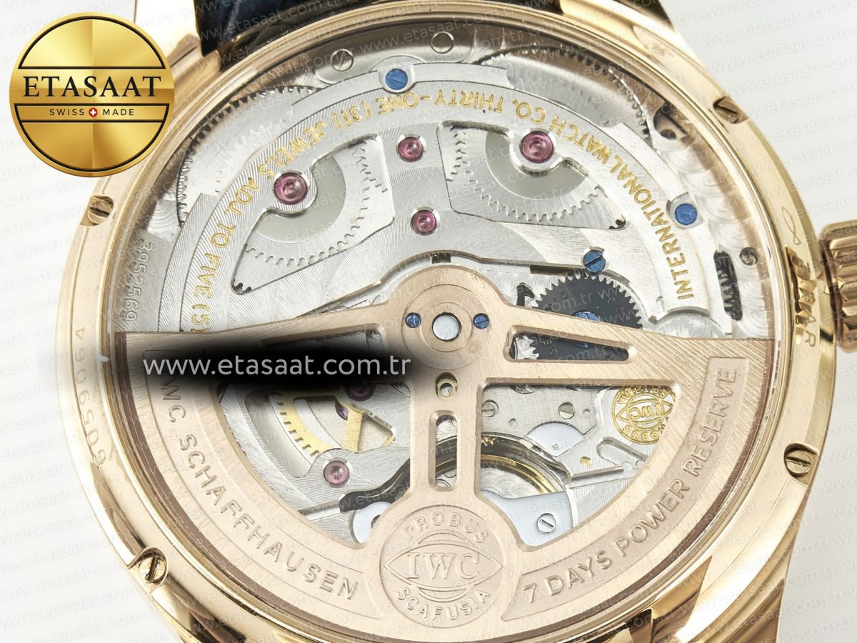 Portugieser Perpetual Calendar RG 5033 APSF 1:1 Best Edition Blue Dial on Blue Leather Strap A52610 Clone - Görsel 19