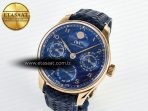 IWC Portugieser Perpetual Calendar 5033 Blue Dial on Blue Leather A52610 - Görsel 2