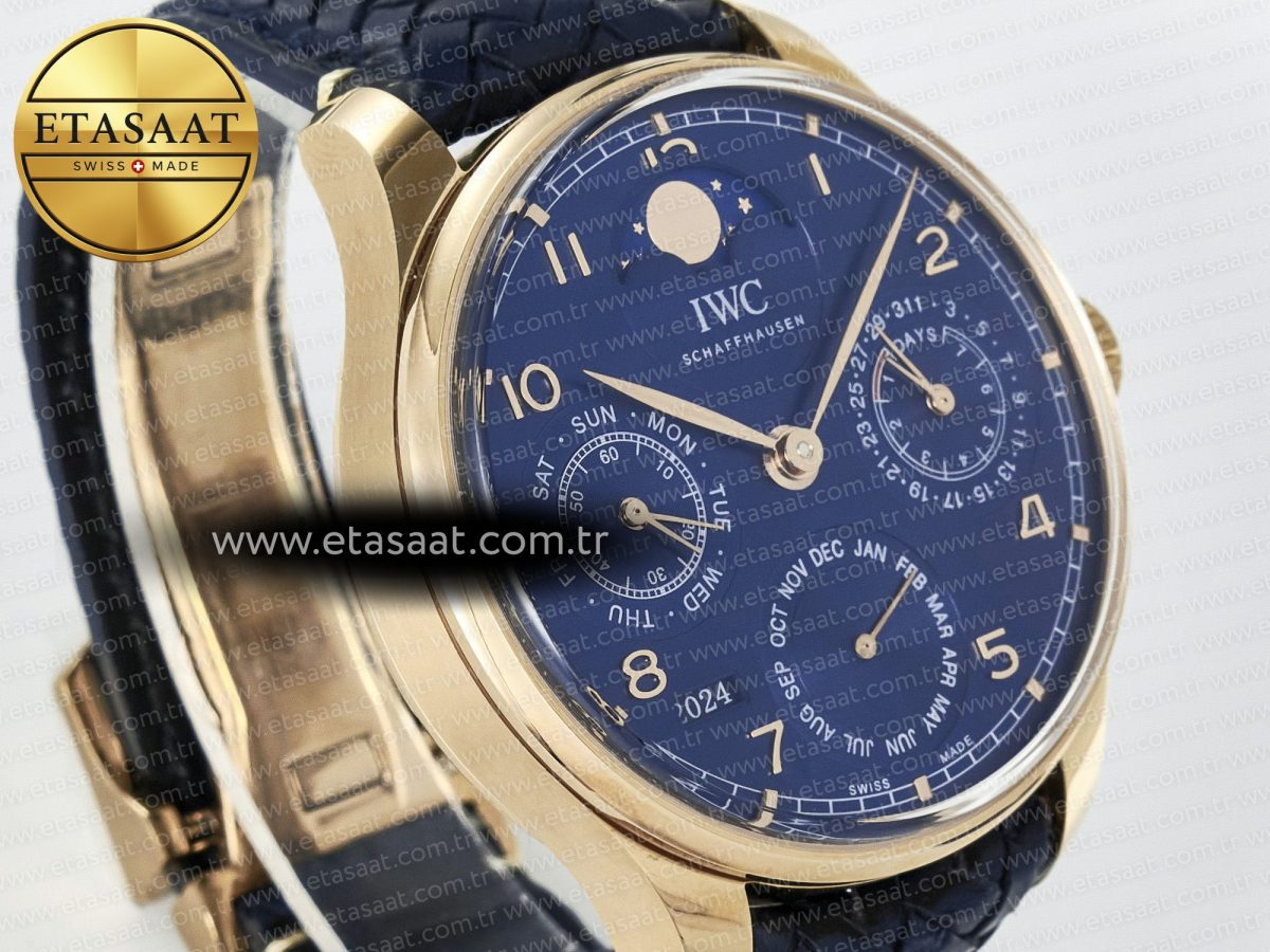 Portugieser Perpetual Calendar RG 5033 APSF 1:1 Best Edition Blue Dial on Blue Leather Strap A52610 Clone - Görsel 5