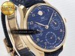 Portugieser Perpetual Calendar RG 5033 APSF 1:1 Best Edition Blue Dial on Blue Leather Strap A52610 Clone - Görsel 5