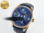 Portugieser Perpetual Calendar RG 5033 APSF 1:1 Best Edition Blue Dial on Blue Leather Strap Style 2 A52610 Clone