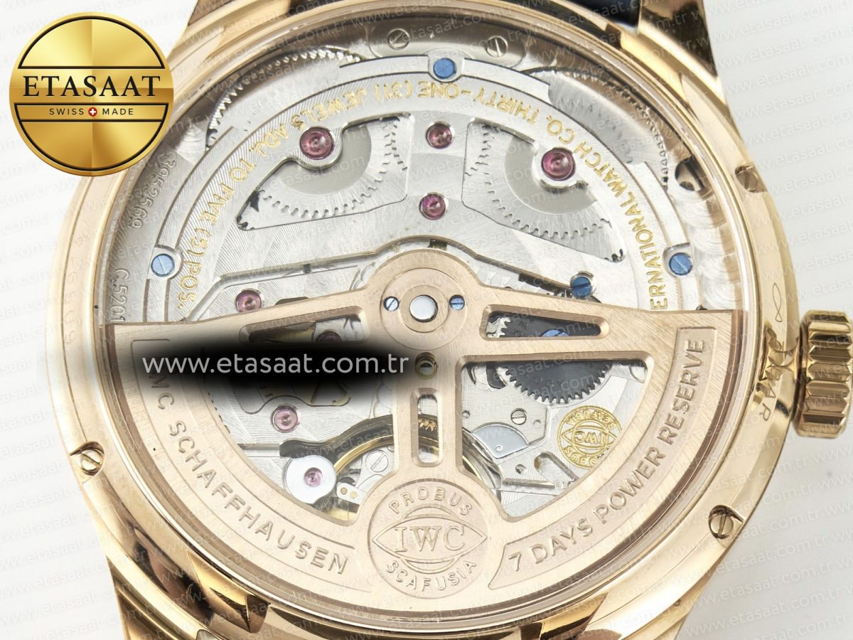 Portugieser Perpetual Calendar RG 5033 APSF 1:1 Best Edition Blue Dial on Blue Leather Strap Style 2 A52610 Clone - Görsel 15