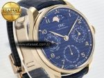 Portugieser Perpetual Calendar RG 5033 APSF 1:1 Best Edition Blue Dial on Blue Leather Strap Style 2 A52610 Clone - Görsel 5