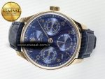 Portugieser Perpetual Calendar RG 5033 APSF 1:1 Best Edition Blue Dial on Blue Leather Strap Style 2 A52610 Clone - Görsel 9