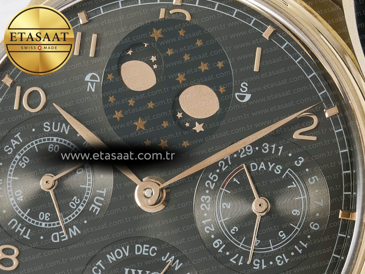 Portugieser Perpetual Calendar RG 5033 APSF 1:1 Best Edition Gray Dial on Black Leather Strap A52610 Clone - Görsel 10