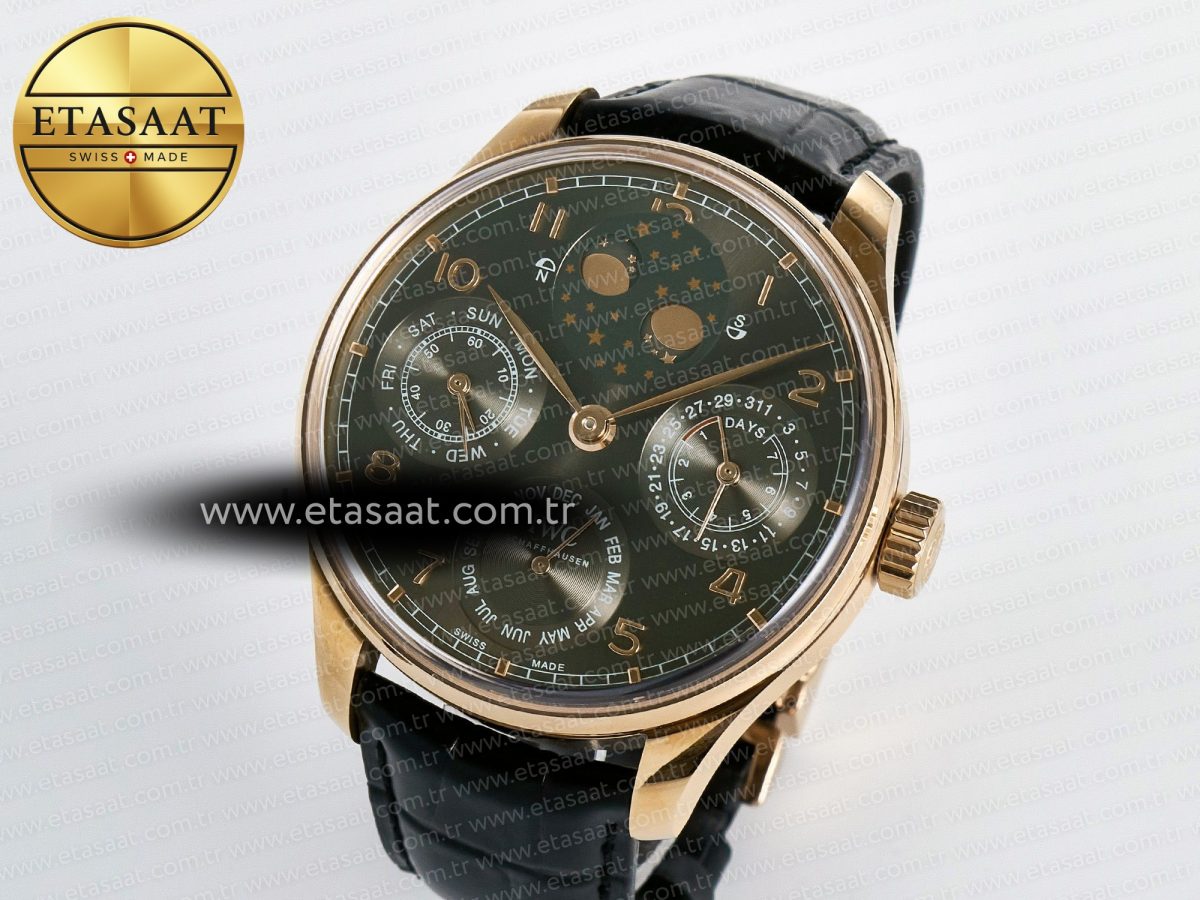 Portugieser Perpetual Calendar RG 5033 APSF 1:1 Best Edition Gray Dial on Black Leather Strap A52610 Clone - Görsel 2