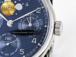 Portugieser Perpetual Calendar SS 5033 APSF 1:1 Best Edition Blue Dial on Black Leather Strap A52610 Clone - Görsel 11