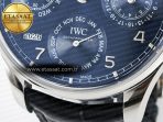 IWC Portugieser Perpetual Calendar SS 5033  Blue Dial on Black A52610 - Görsel 12