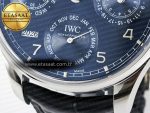 Portugieser Perpetual Calendar SS 5033 APSF 1:1 Best Edition Blue Dial on Black Leather Strap A52610 Clone - Görsel 12