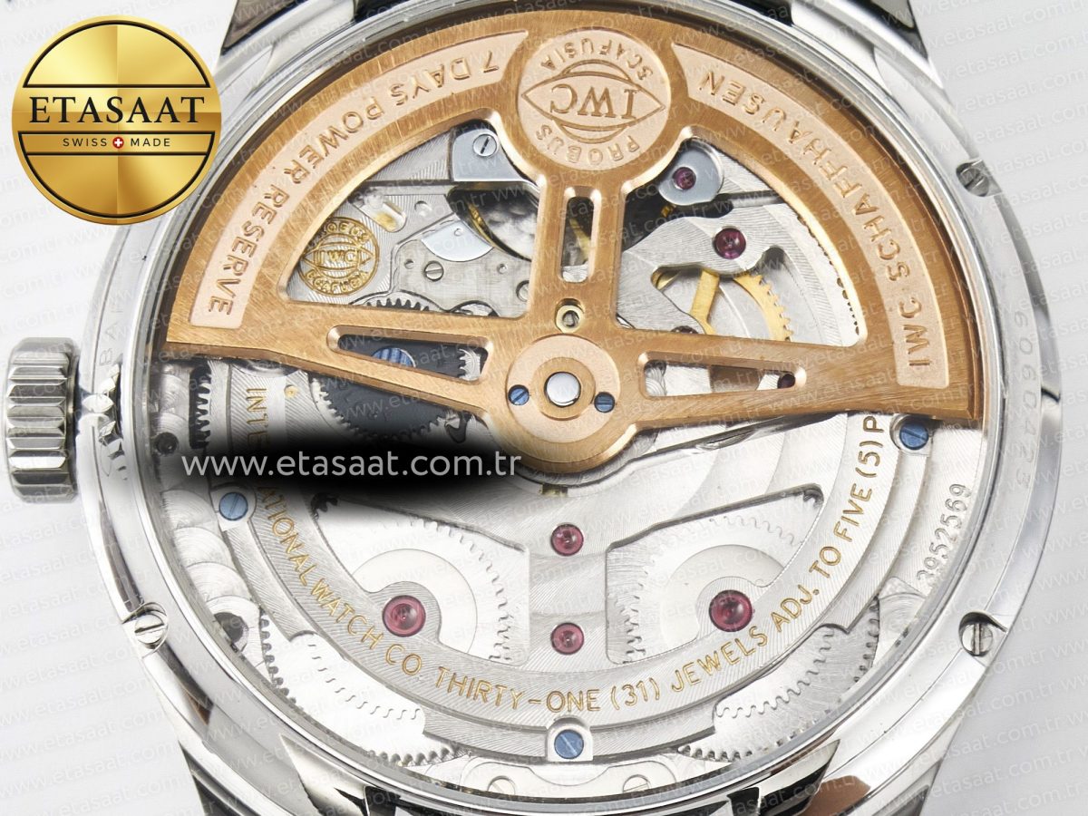 Portugieser Perpetual Calendar SS 5033 APSF 1:1 Best Edition Blue Dial on Black Leather Strap A52610 Clone - Görsel 18