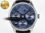 IWC Portugieser Perpetual Calendar SS 5033  Blue Dial on Black A52610 - Görsel 4