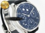 IWC Portugieser Perpetual Calendar SS 5033  Blue Dial on Black A52610 - Görsel 5