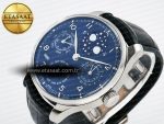 Portugieser Perpetual Calendar SS 5033 APSF 1:1 Best Edition Blue Dial on Black Leather Strap A52610 Clone - Görsel 6