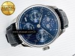 IWC Portugieser Perpetual Calendar SS 5033  Blue Dial on Black A52610 - Görsel 8