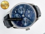 Portugieser Perpetual Calendar SS 5033 APSF 1:1 Best Edition Blue Dial on Black Leather Strap A52610 Clone - Görsel 8