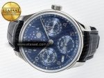 Portugieser Perpetual Calendar SS 5033 APSF 1:1 Best Edition Blue Dial on Black Leather Strap A52610 Clone - Görsel 9
