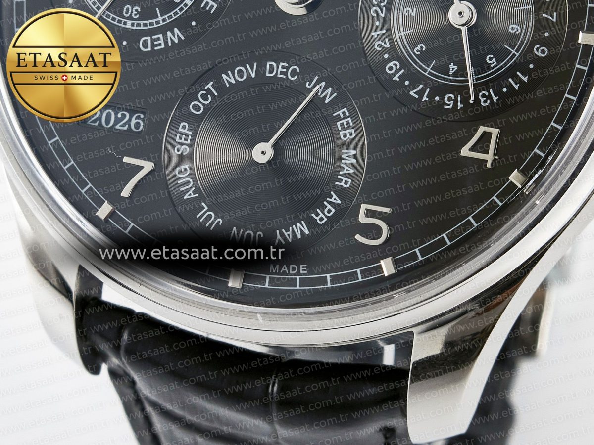 IWC Portugieser Perpetual Calendar SS 5033 Gray Dial on Black A52610 - Görsel 12