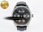 IWC Portugieser Perpetual Calendar SS 5033 Gray Dial on Black A52610 - Görsel 3