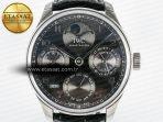 IWC Portugieser Perpetual Calendar SS 5033 Gray Dial on Black A52610 - Görsel 4