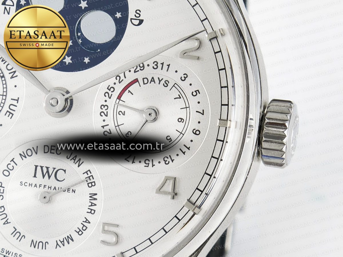 IWC Portugieser Perpetual Calendar SS 5033 White Dial on Black A52610 - Görsel 11