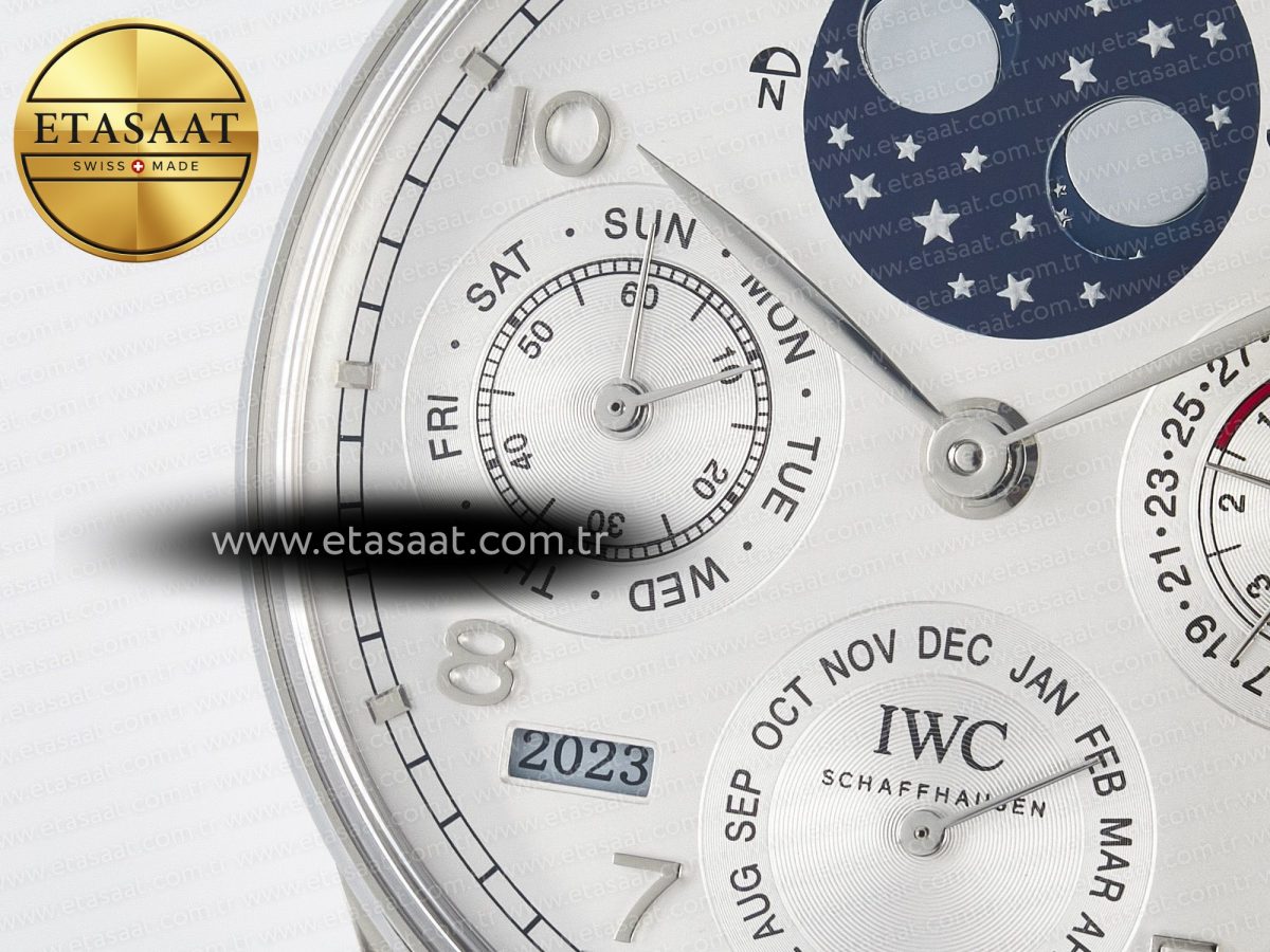 IWC Portugieser Perpetual Calendar SS 5033 White Dial on Black A52610 - Görsel 13