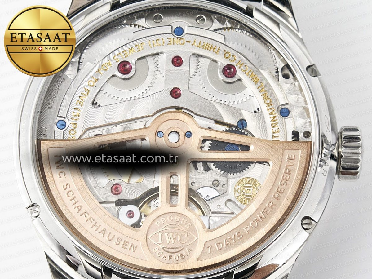 IWC Portugieser Perpetual Calendar SS 5033 White Dial on Black A52610 - Görsel 18