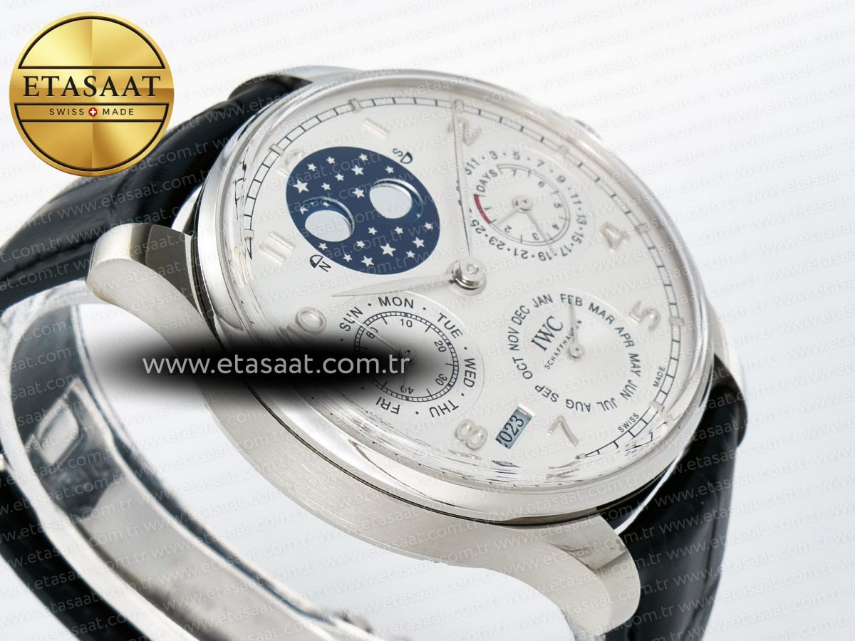 IWC Portugieser Perpetual Calendar SS 5033 White Dial on Black A52610 - Görsel 7