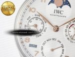 Portugieser Perpetual Calendar SS 5033 APSF 1:1 Best Edition White Dial on Brown Leather Strap A52610 Clone - Görsel 12