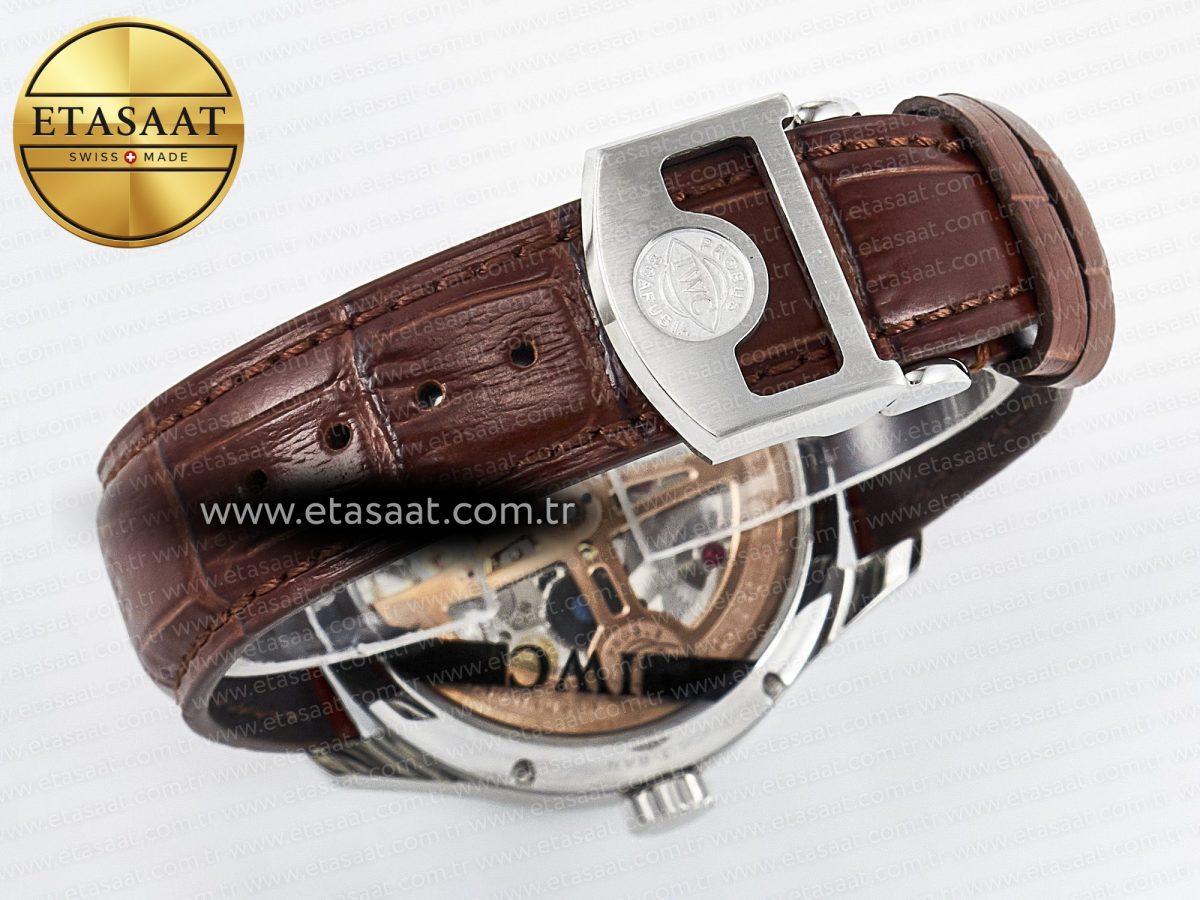 Portugieser Perpetual Calendar SS 5033 APSF 1:1 Best Edition White Dial on Brown Leather Strap A52610 Clone - Görsel 15
