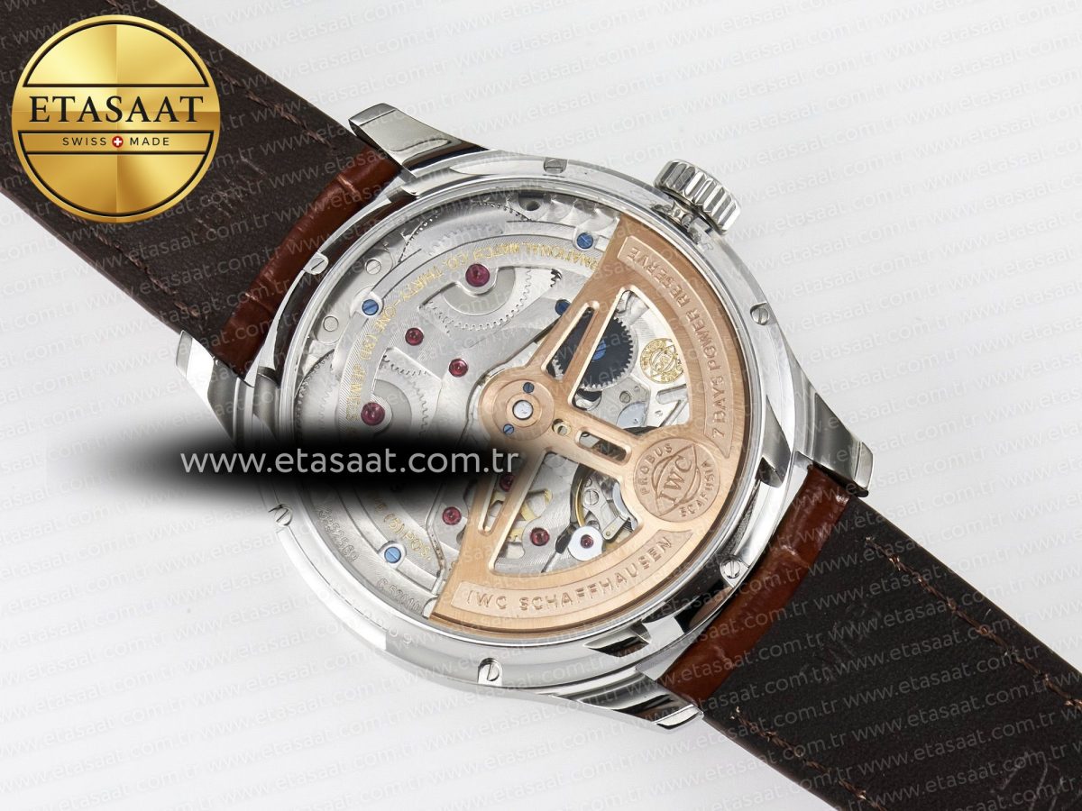 Portugieser Perpetual Calendar SS 5033 APSF 1:1 Best Edition White Dial on Brown Leather Strap A52610 Clone - Görsel 17
