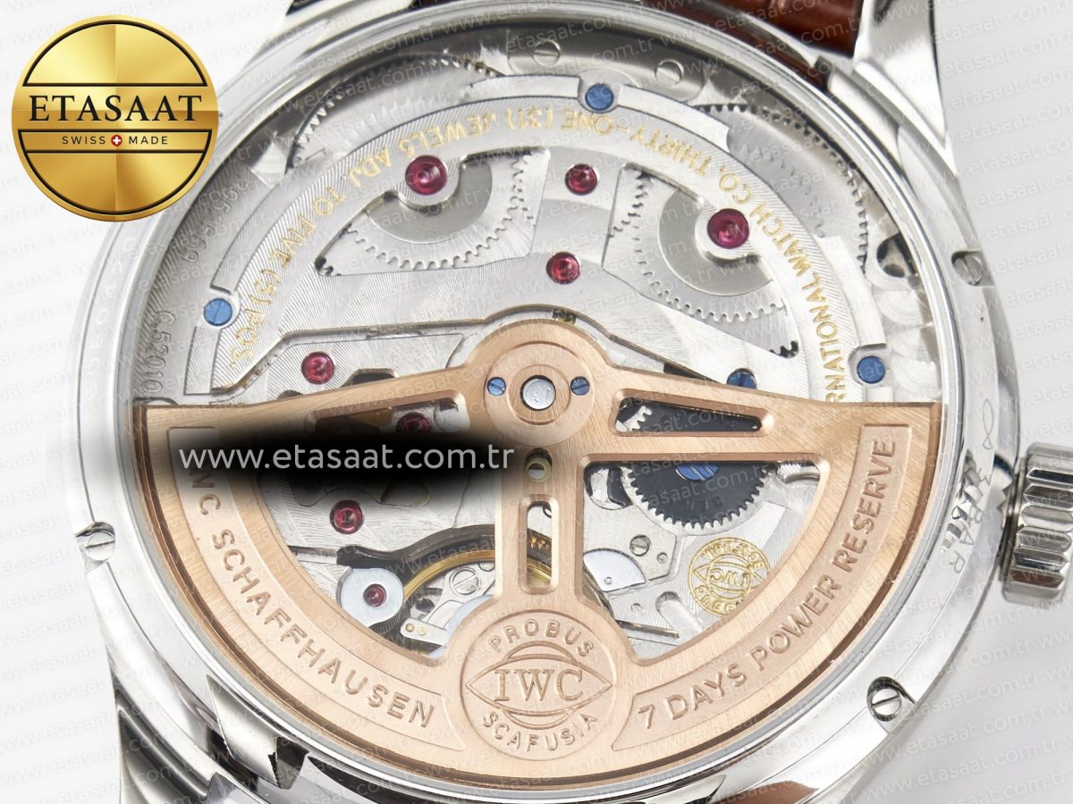 Portugieser Perpetual Calendar SS 5033 APSF 1:1 Best Edition White Dial on Brown Leather Strap A52610 Clone - Görsel 18
