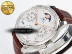 IWC Portugieser Perpetual Calendar SS 5033 White Dial on Brown A52610 - Görsel 5