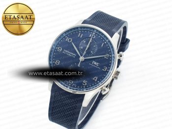Portuguese Chrono IW3716 Z+F 1:1 Best Edition Blue Dial on Blue Rubber Strap A69355