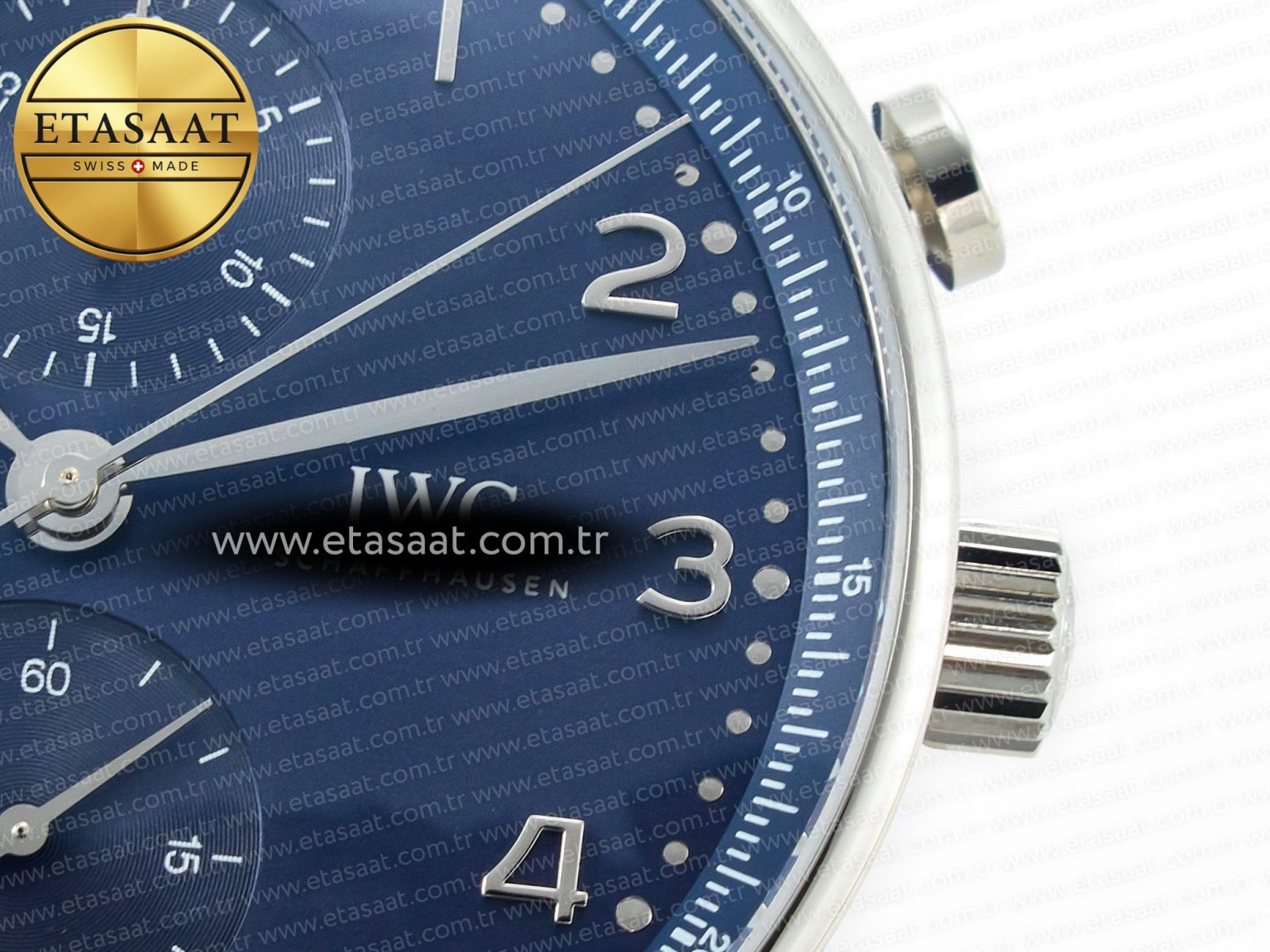 Portuguese Chrono IW3716 Z+F 1:1 Best Edition Blue Dial on Blue Rubber Strap A69355 - Görsel 12